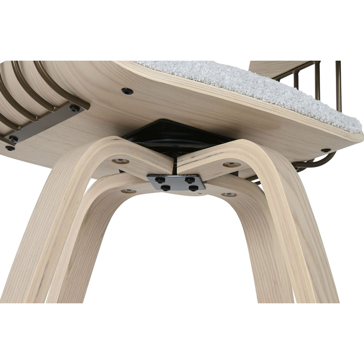 Sedia Da Sala Da Pranzo Home Esprit Grigio Poliestere Legno 51 X 55 X 91 cm - Image 6