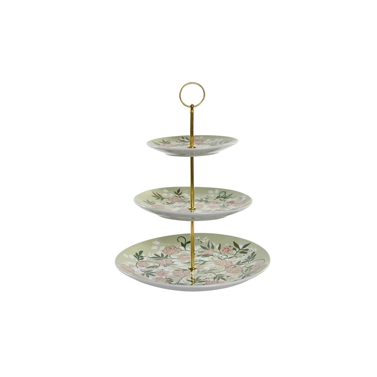 Portafrutta Dkd Home Decor Verde Beige Metallo Porcellana Tradizionale 27 X 27 X 34 cm