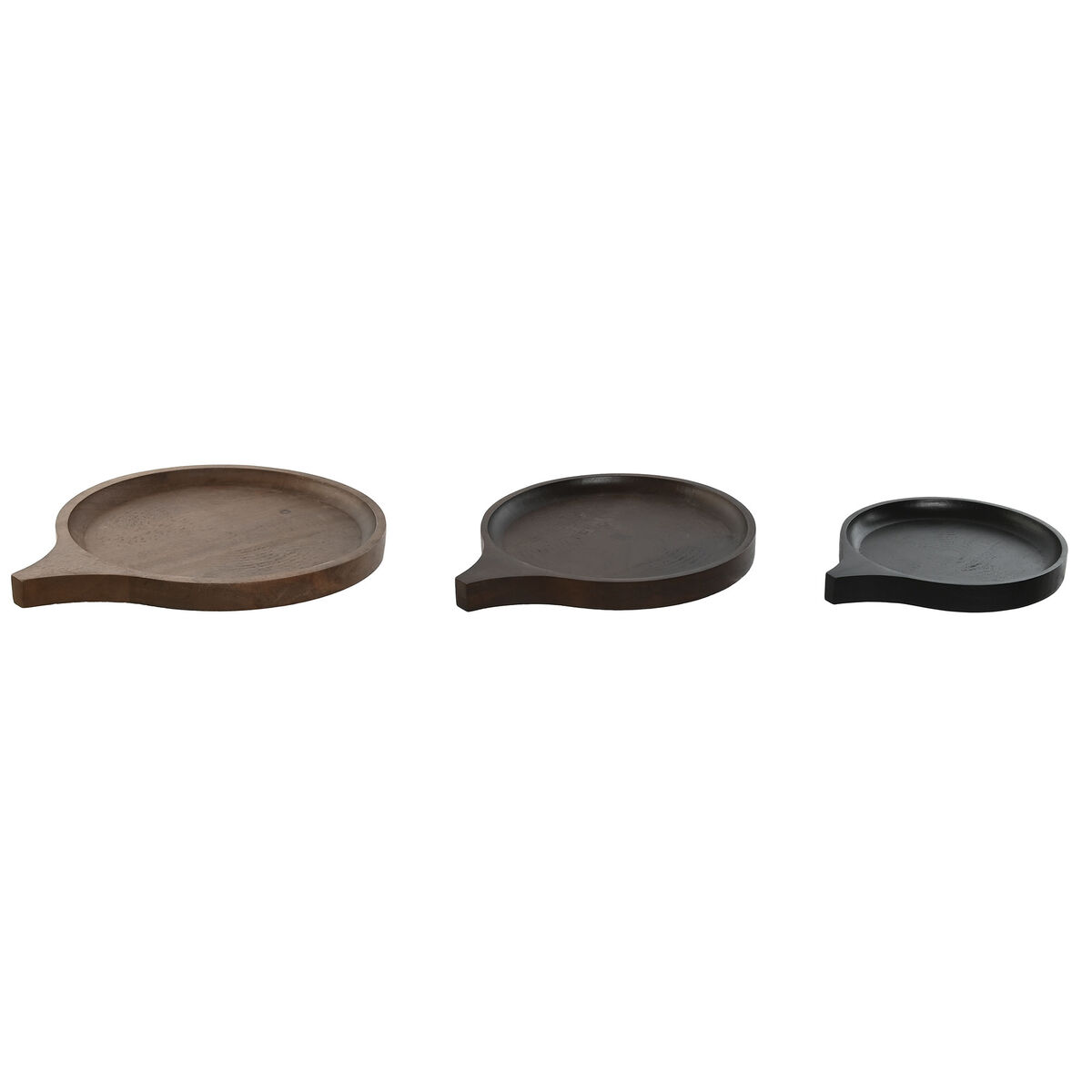 Centrotavola Home Esprit Marrone Nero Marrone Chiaro Legno Di Mango 37 X 31 X 2,7 Cm (3 Pezzi)