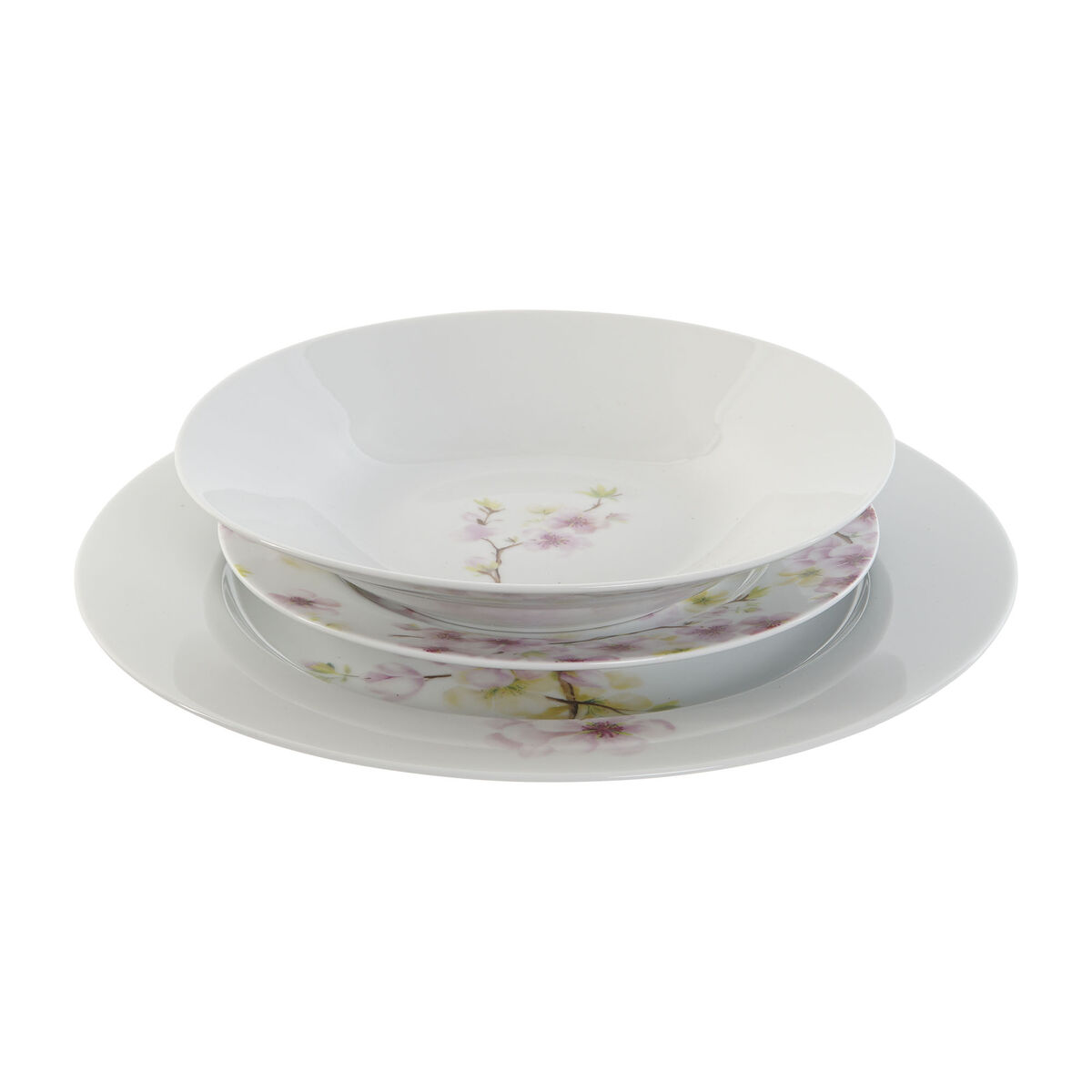 Set Di Stoviglie Home Esprit Bianco Verde Rosa Porcellana 18 Pezzi 27 X 27 X 2 cm - Image 4