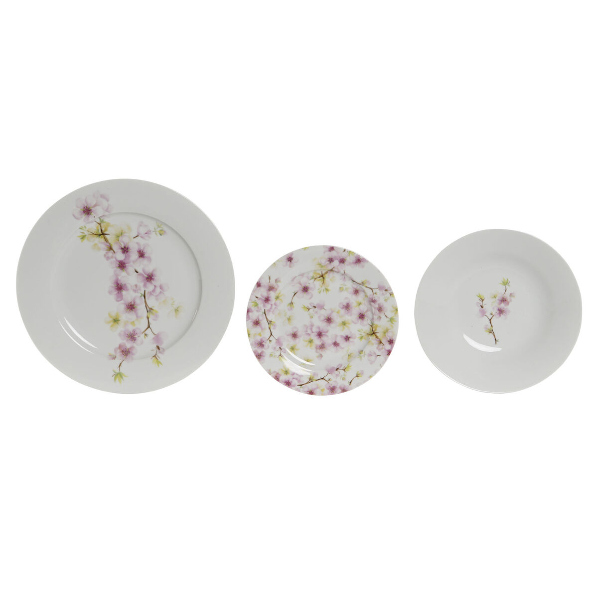 Set Di Stoviglie Home Esprit Bianco Verde Rosa Porcellana 18 Pezzi 27 X 27 X 2 cm - Image 5