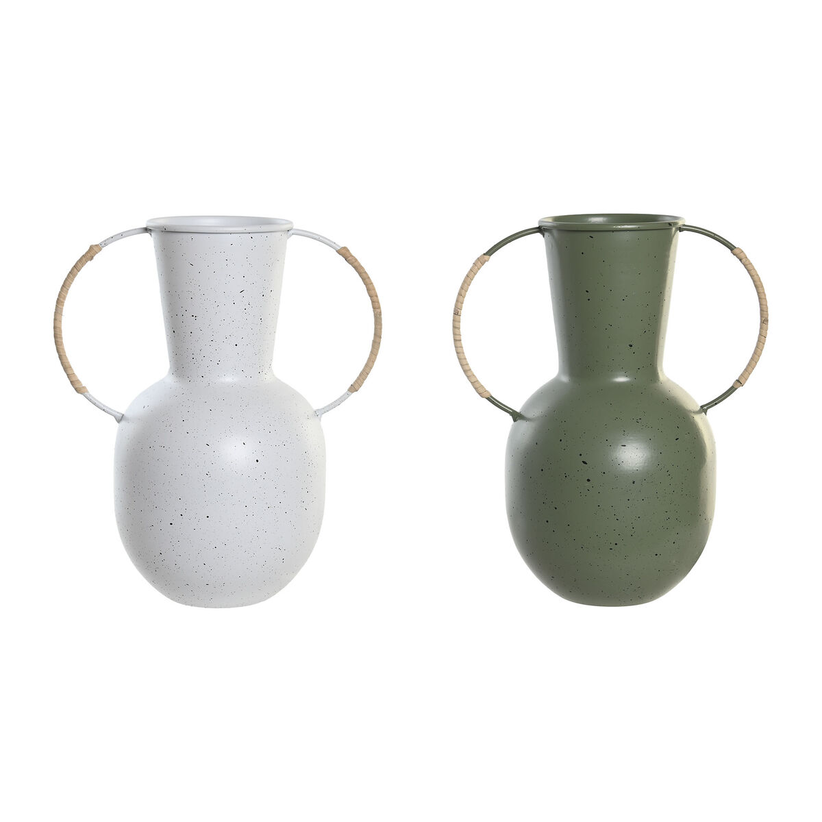 Vaso Dkd Home Decor 20 X 13 X 24 Cm Metallo Terracotta Bianco Verde (2 Unità)
