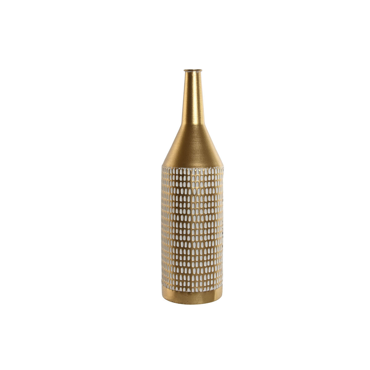 Vaso Home Esprit Bianco Dorato Metallo Moderno 14,5 X 14,5 X 55,5 cm