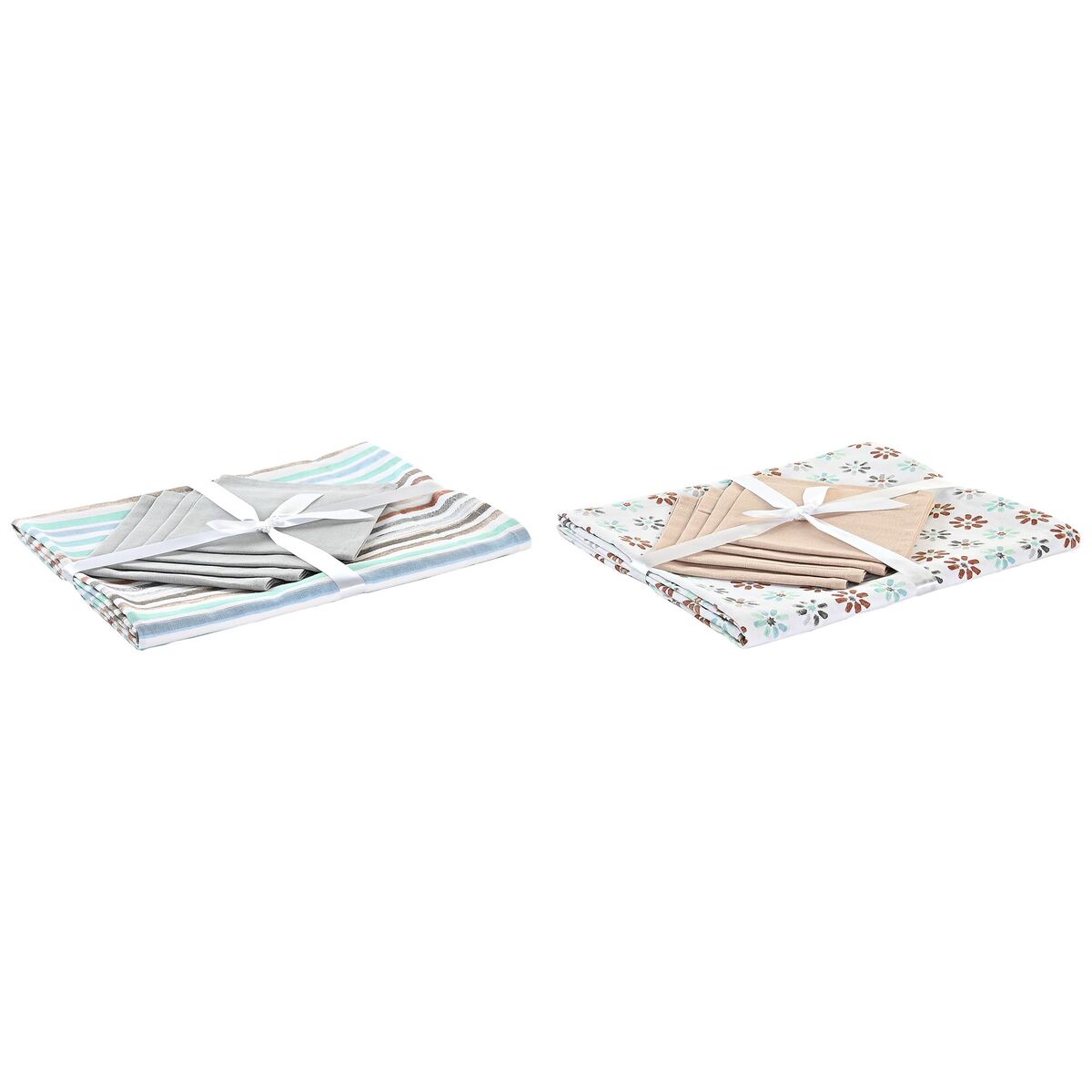 Tovaglia E Tovaglioli Dkd Home Decor 2 Unità 150 X 150 X 0,5 Cm Grigio Blu Cielo