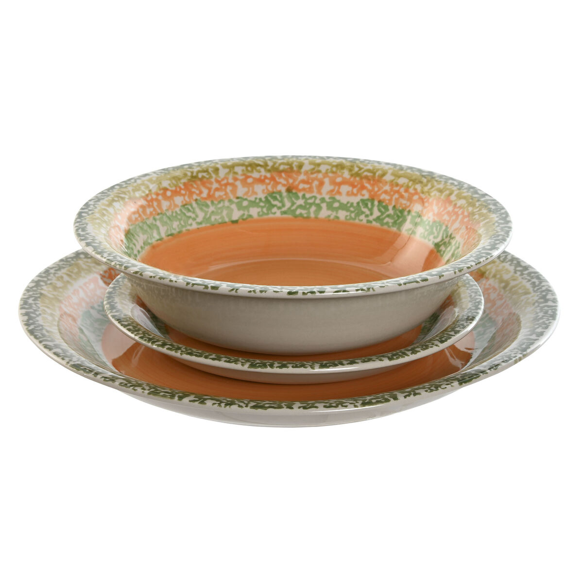 Servizio Di Piatti Home Esprit Arancio Gres 27 X 27 X 2 Cm 18 Pezzi