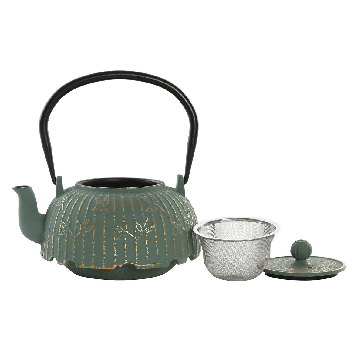 Teiera Home Esprit Verde Bambù Acciaio Inossidabile Ferro 1 L