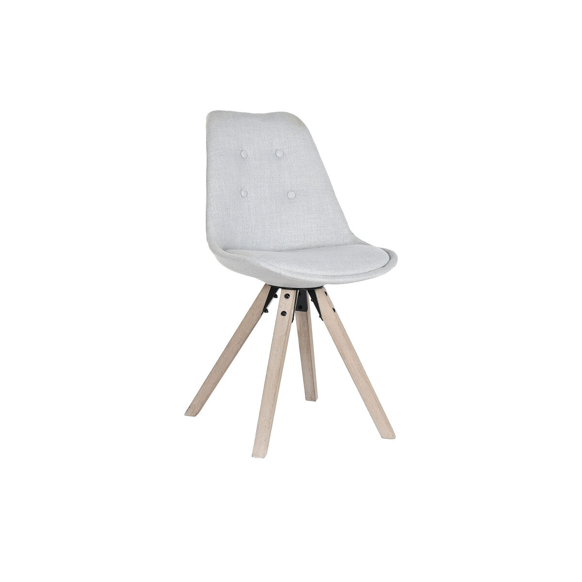 Sedia Da Sala Da Pranzo Dkd Home Decor Poliestere Grigio Chiaro Rovere (48 X 44 X 84 Cm)