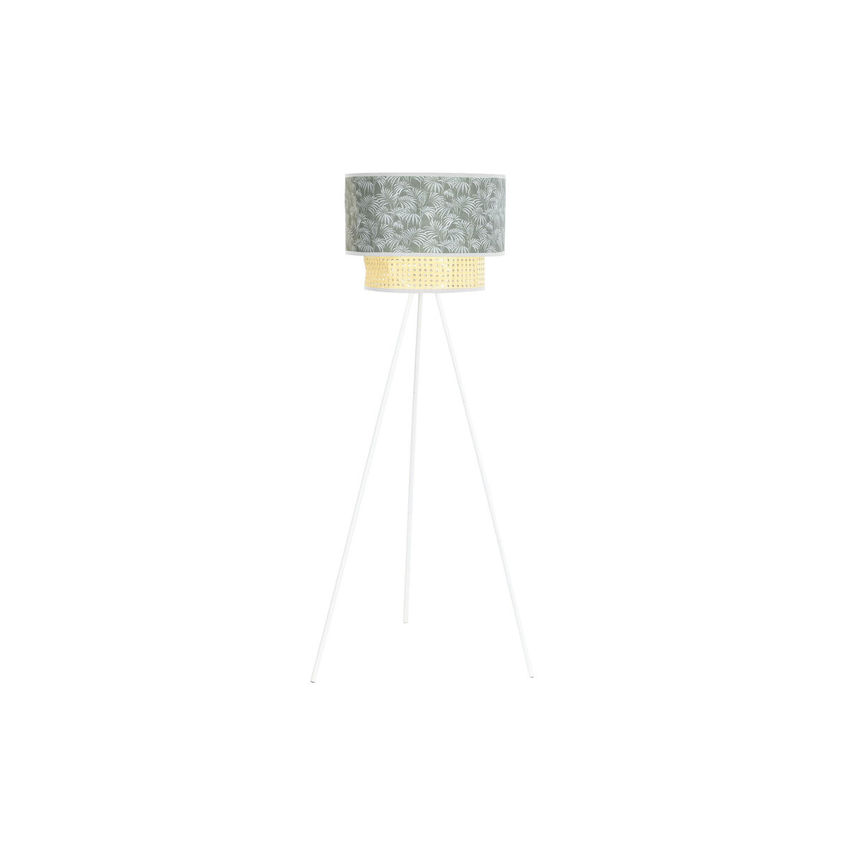 Lampada Da Terra Dkd Home Decor Metallo Poliestere Bianco Verde 220 V 50 W (40 X 40 X 129 Cm)