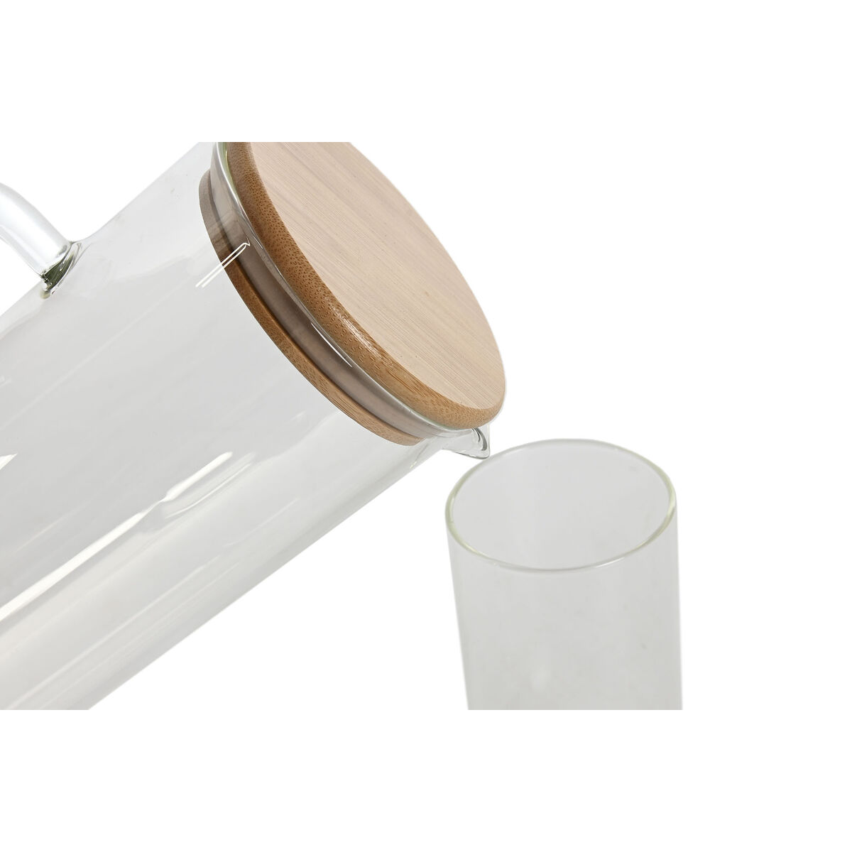 Set Di Bicchieri Home Esprit Trasparente Bambù Vetro Borosilicato 210 ml - Image 4
