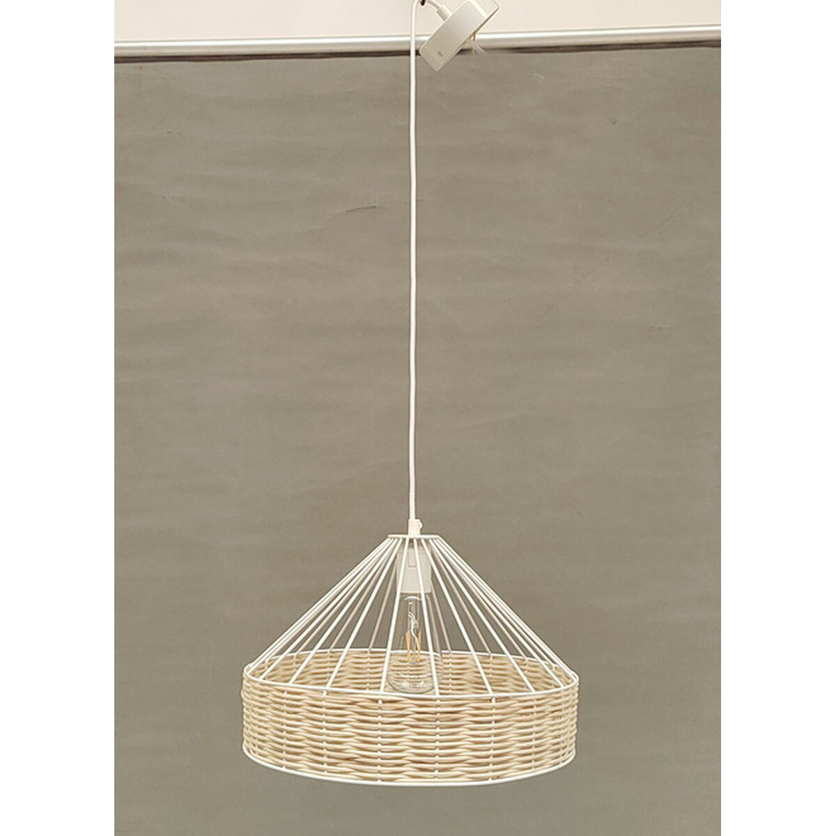 Lampadario Dkd Home Decor 35 X 35 X 22 Cm Nero Metallo Rattan 50 W (2 Unità) - Image 5