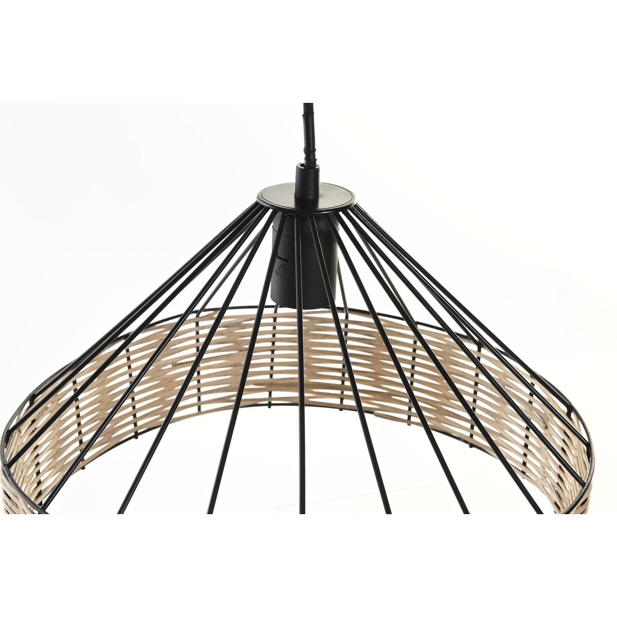Lampadario Dkd Home Decor 35 X 35 X 22 Cm Nero Metallo Rattan 50 W (2 Unità) - Image 4