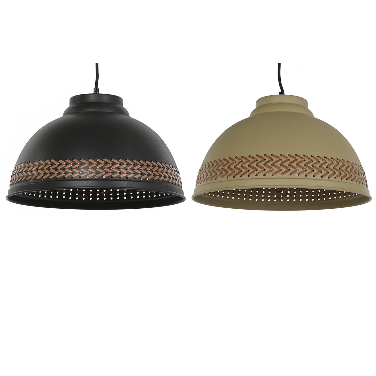 Lampadario Dkd Home Decor Marrone Nero Crema Metallo 50 W 39 X 39 X 22 Cm (2 Unità)