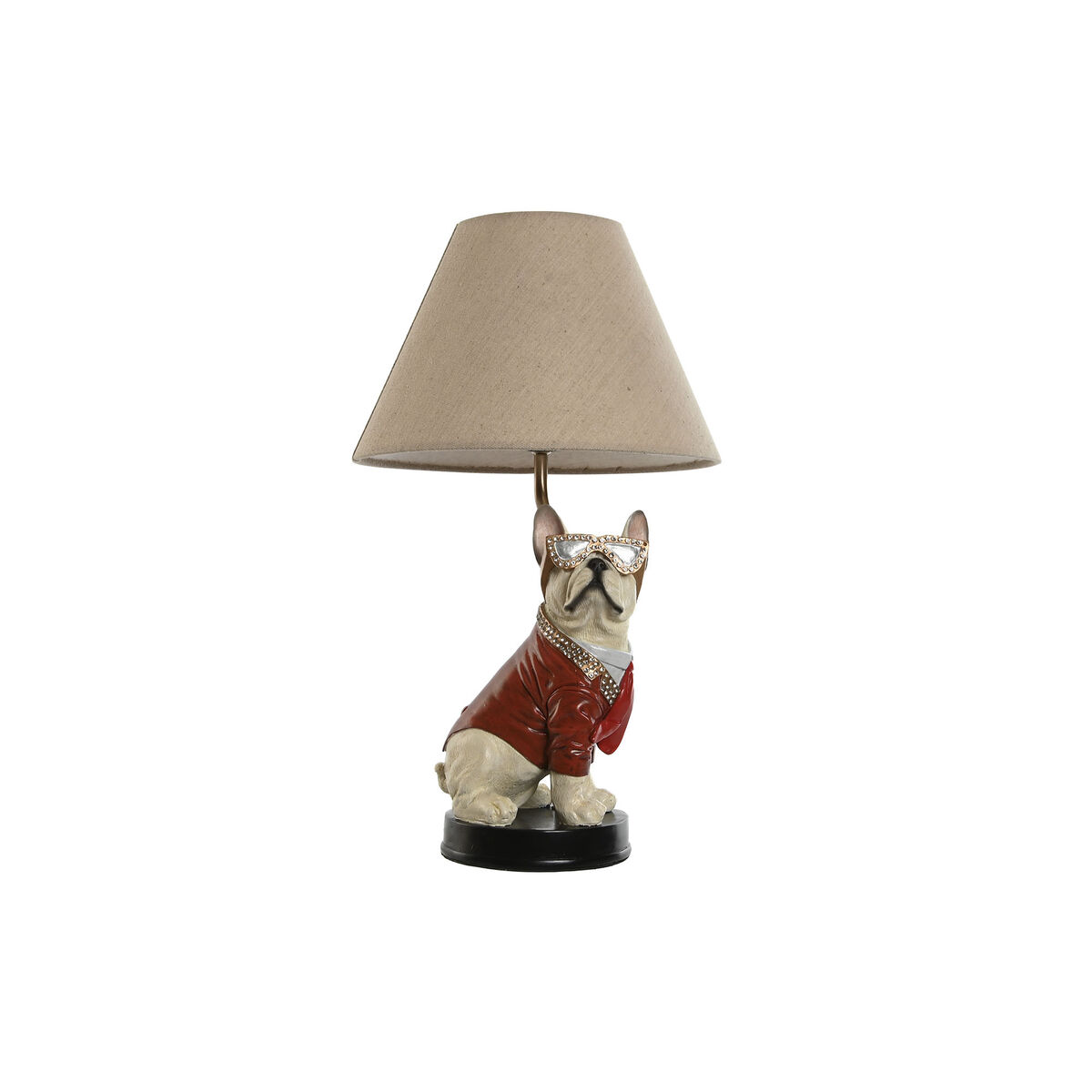 Lampada Da Tavolo Home Esprit Bianco Rosso Metallo Resina 50 W 220 V 26 X 26 X 46 cm