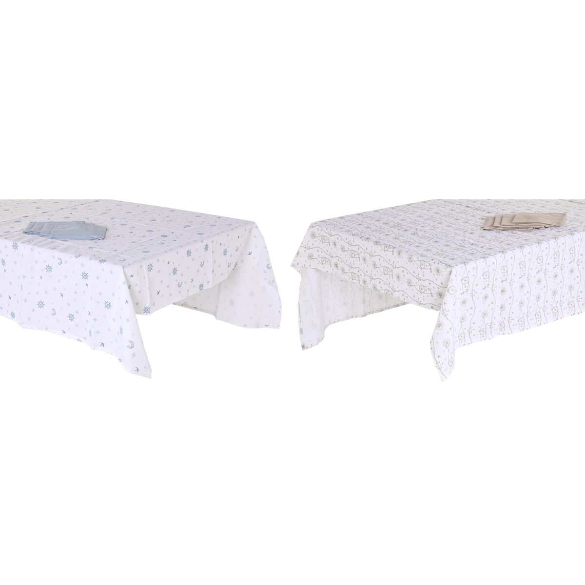 Tovaglia E Tovaglioli Dkd Home Decor 150 X 250 X 0,5 Cm Azzurro Marrone Bianco (2 Unità)