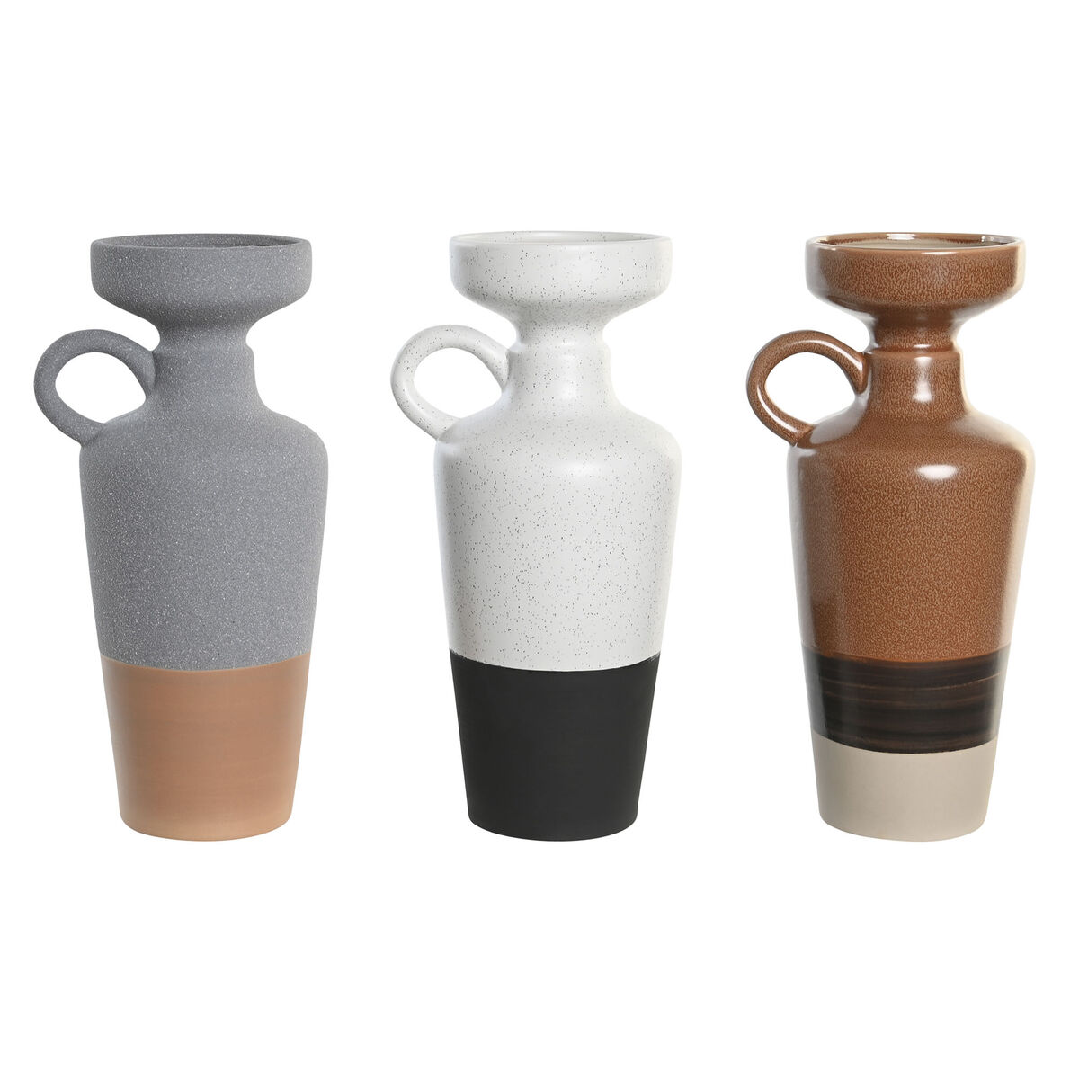 Vaso Dkd Home Decor Bianco Grigio Terracotta Porcellana 13,3 X 11 X 27,3 Cm 13,3 X 11 X 28 Cm (3 Unità)