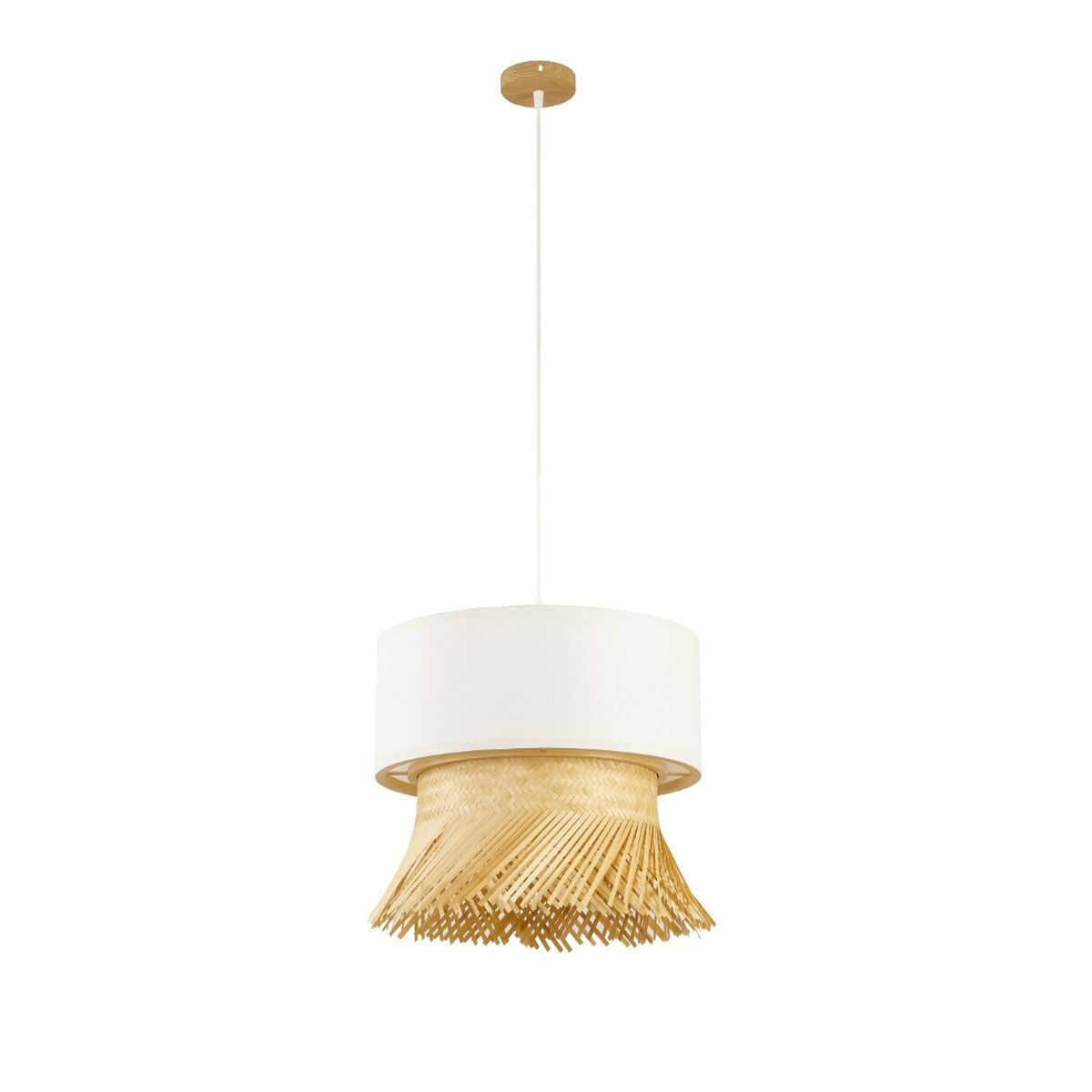 Lampadario Dkd Home Decor Poliestere Bambù (40 X 40 X 39 Cm)
