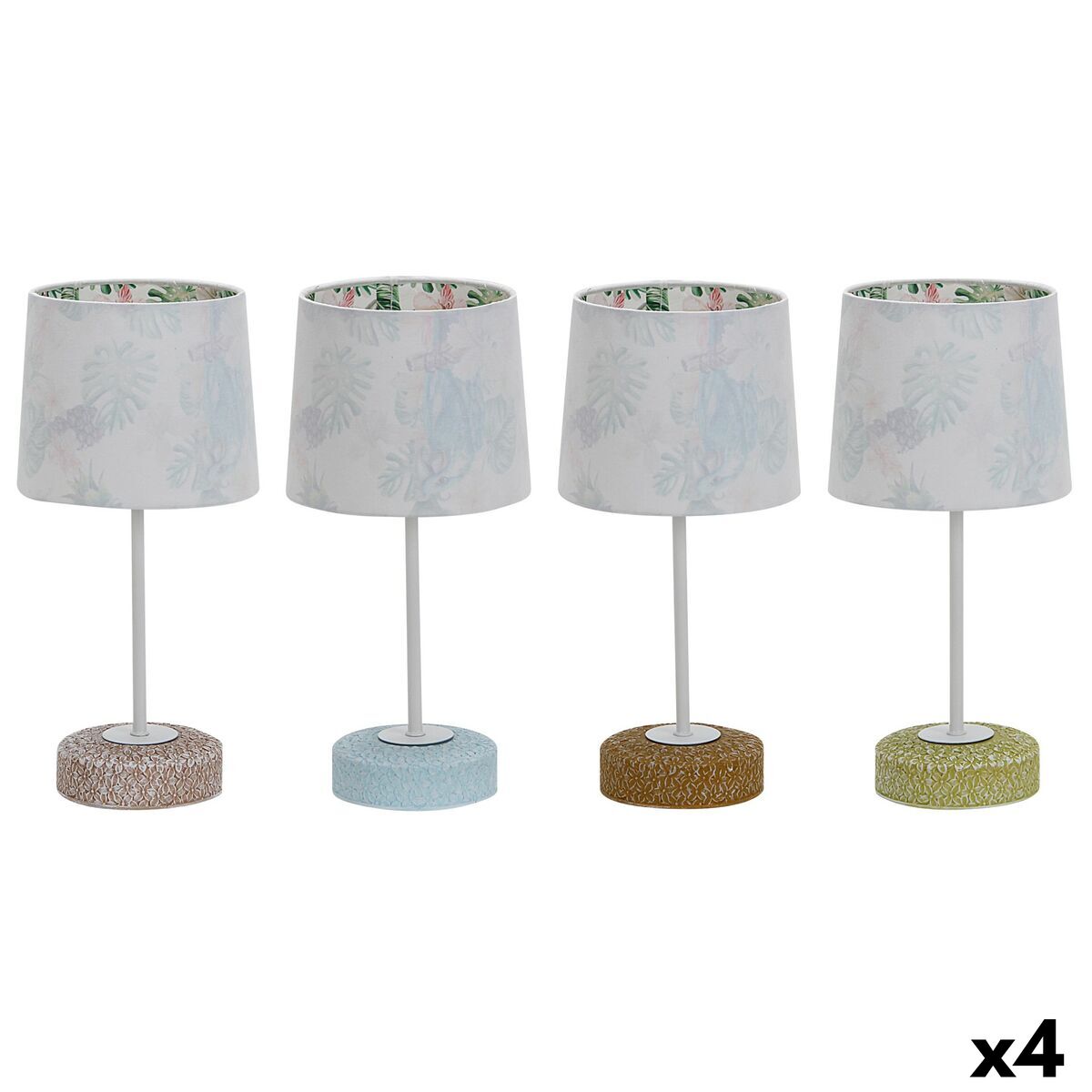 Lampada Da Tavolo Dkd Home Decor Ceramica 16 X 16 X 33 Cm Multicolore 220 V 25 W 4 Pezzi