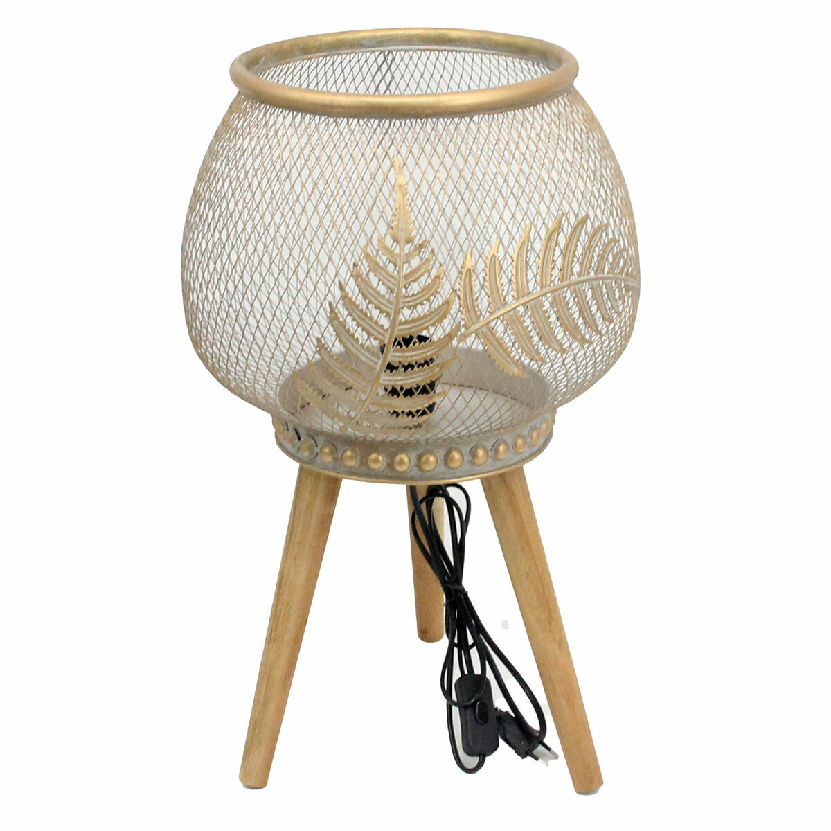 Lampada Da Tavolo Dkd Home Decor Dorato Metallo Legno (33 X 33 X 51 Cm)