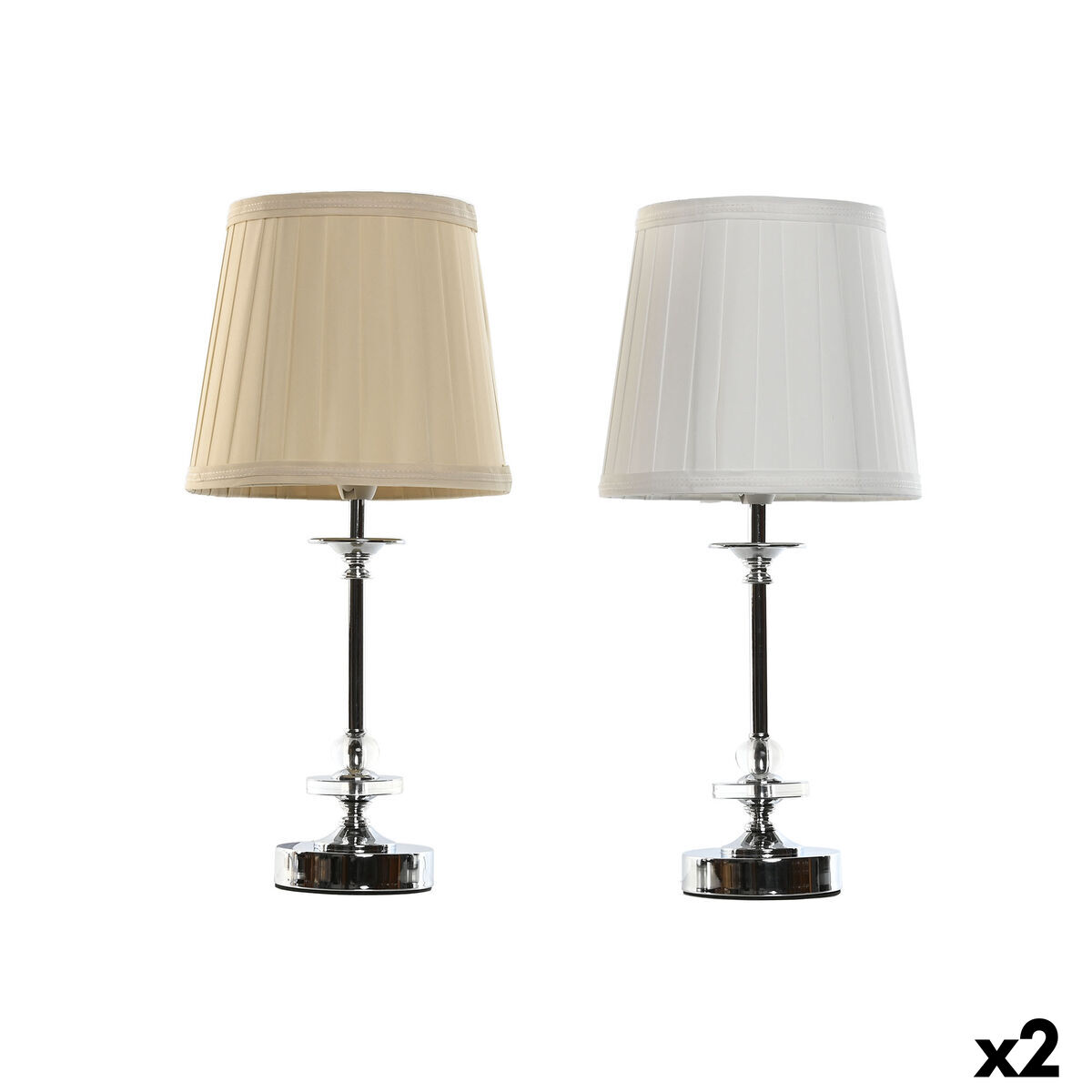 Lampada Da Tavolo Home Esprit Bianco Beige Metallo 25 W 220 V 20 X 20 X 43 Cm (2 Unità)