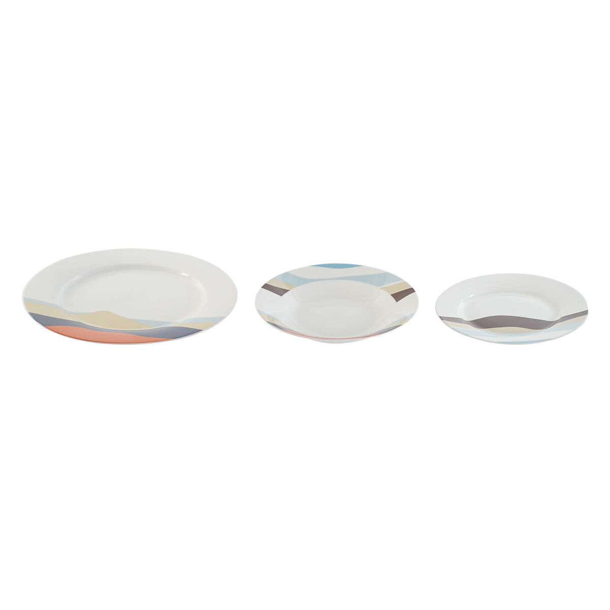 Set Di Stoviglie Home Esprit Azzurro Verde Porcellana Tropicale 18 Pezzi 27 X 27 X 2 cm