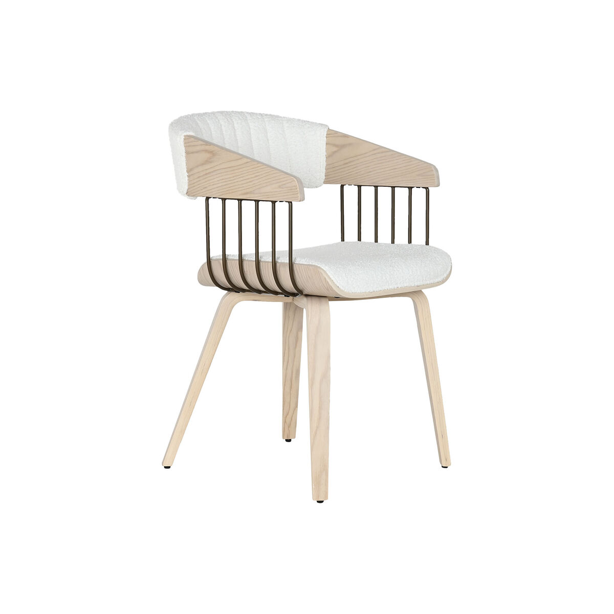 Sedia Da Sala Da Pranzo Home Esprit Bianco Poliestere Legno 51 X 55 X 76,5 cm