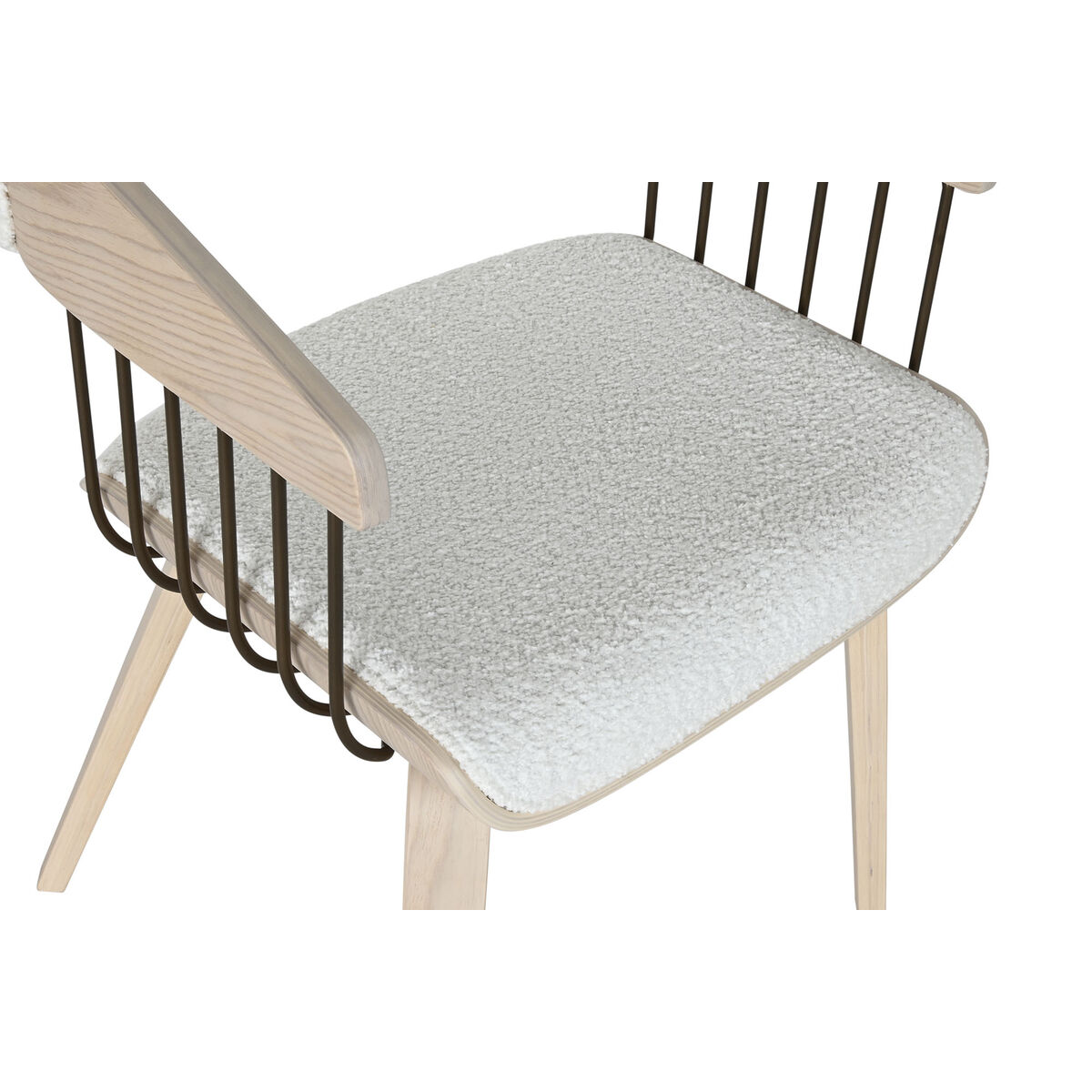 Sedia Da Sala Da Pranzo Home Esprit Bianco Poliestere Legno 51 X 55 X 76,5 cm - Image 4