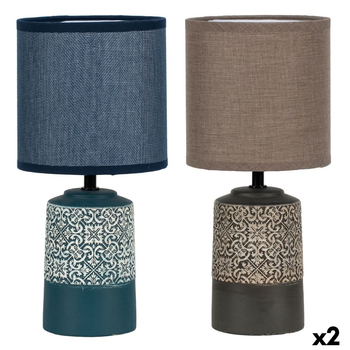 Lampada Da Tavolo Dkd Home Decor Ceramica Gres 50 W (15 X 15 X 32 Cm) (2 Unità)