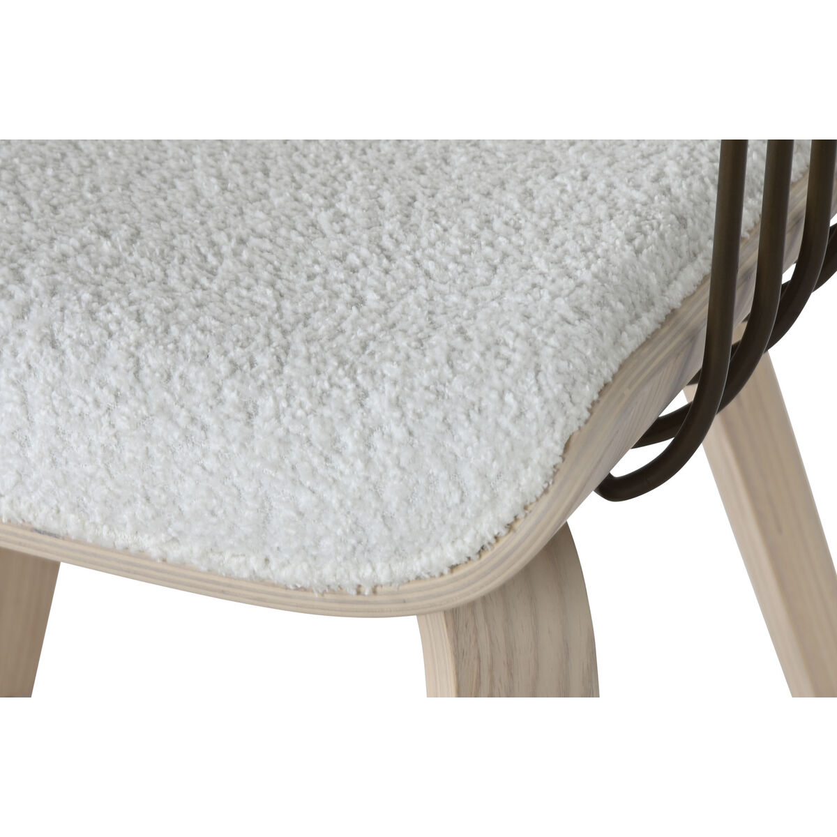 Sedia Da Sala Da Pranzo Home Esprit Bianco Poliestere Legno 51 X 55 X 76,5 cm - Image 5