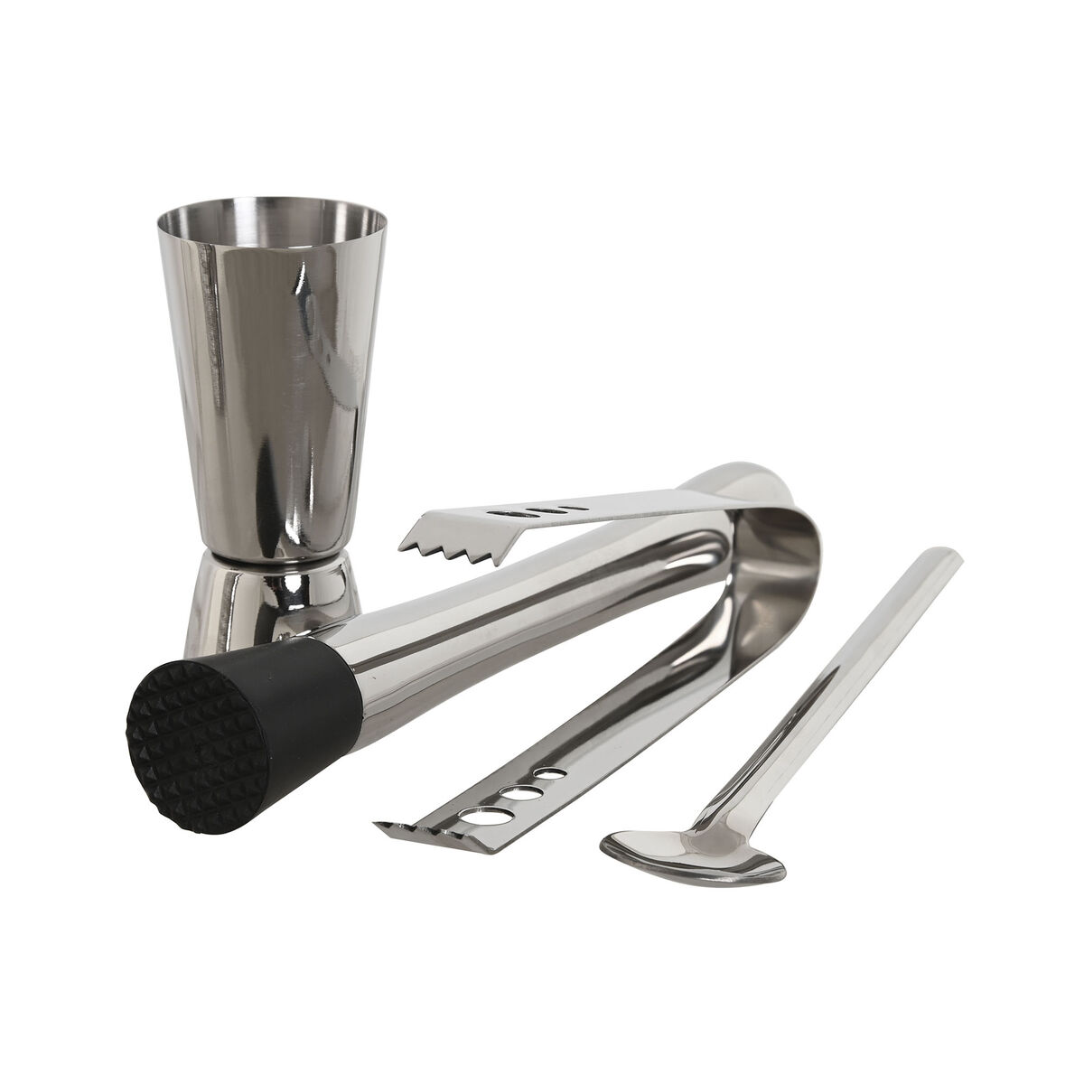 Set Da Cocktail Home Esprit Argentato Acciaio Inossidabile 500 Ml 8 X 8 X 21 cm