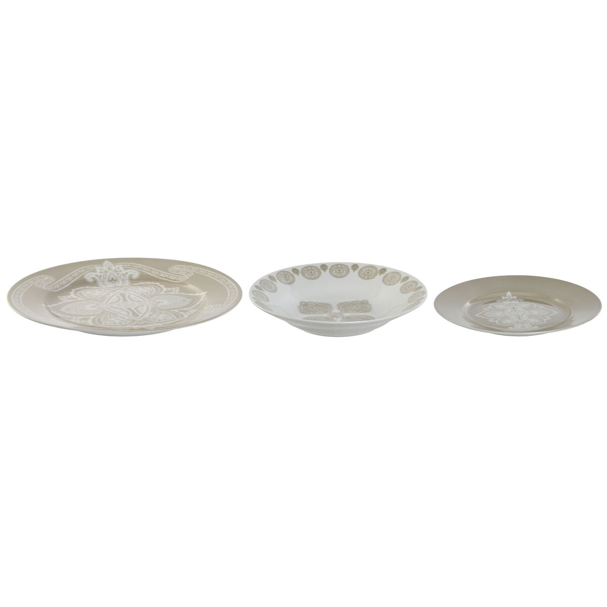 Set Di Stoviglie Home Esprit Azzurro Beige Porcellana 18 Pezzi 27 X 27 X 2 cm