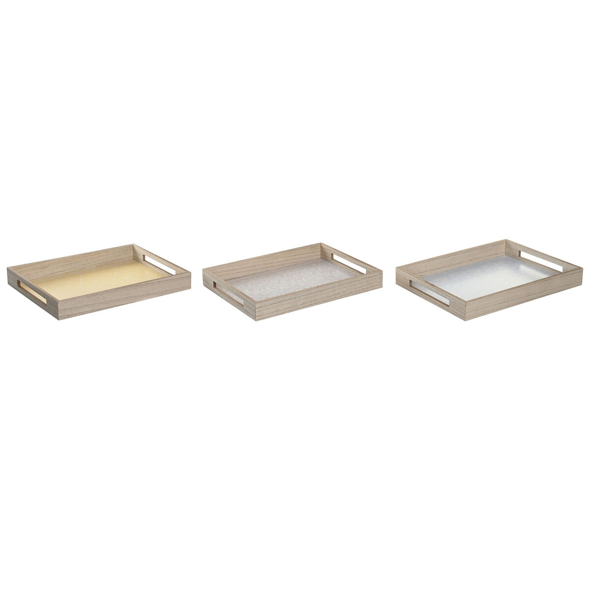 Vassoio Per Aperitivi Dkd Home Decor Azzurro Rosa Giallo 3 Pezzi Legno Mdf 40 X 30 X 5 Cm Shabby Chic
