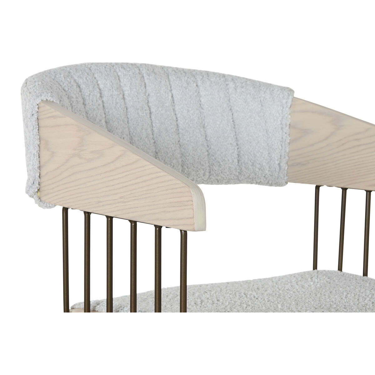 Sedia Da Sala Da Pranzo Home Esprit Grigio Poliestere Legno 51 X 55 X 76,5 cm - Image 5