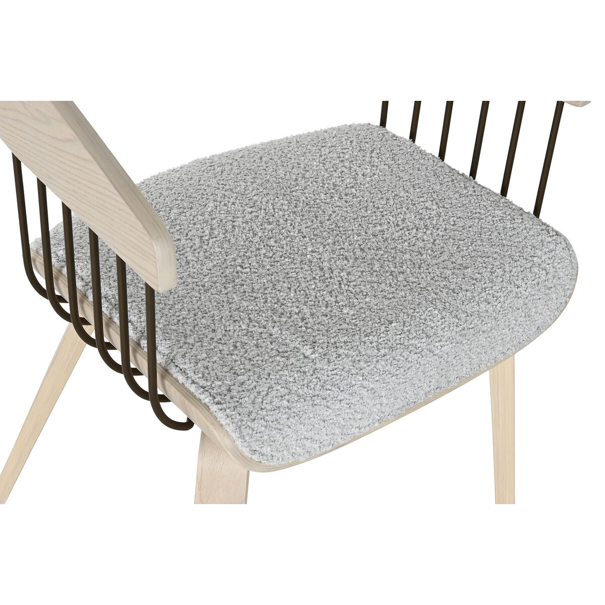 Sedia Da Sala Da Pranzo Home Esprit Grigio Poliestere Legno 51 X 55 X 76,5 cm - Image 4