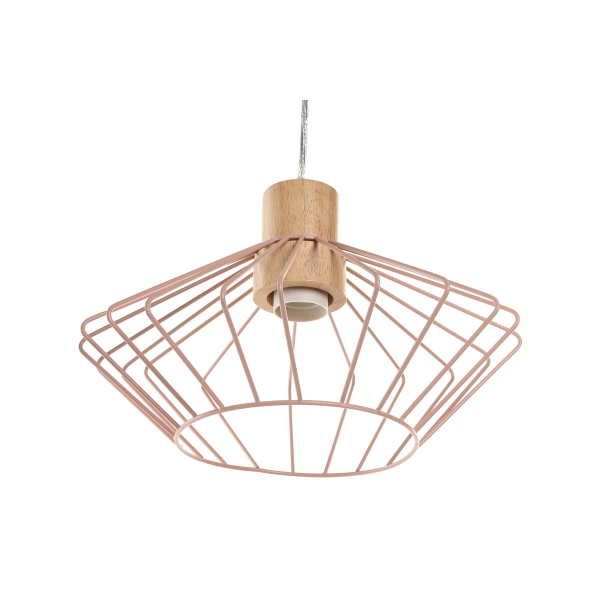 Lampadario Dkd Home Decor 34 X 34 X 21 Cm Argentato Nero Grigio Rosa Metallo Bianco 50 W 60 W Pino - Image 4
