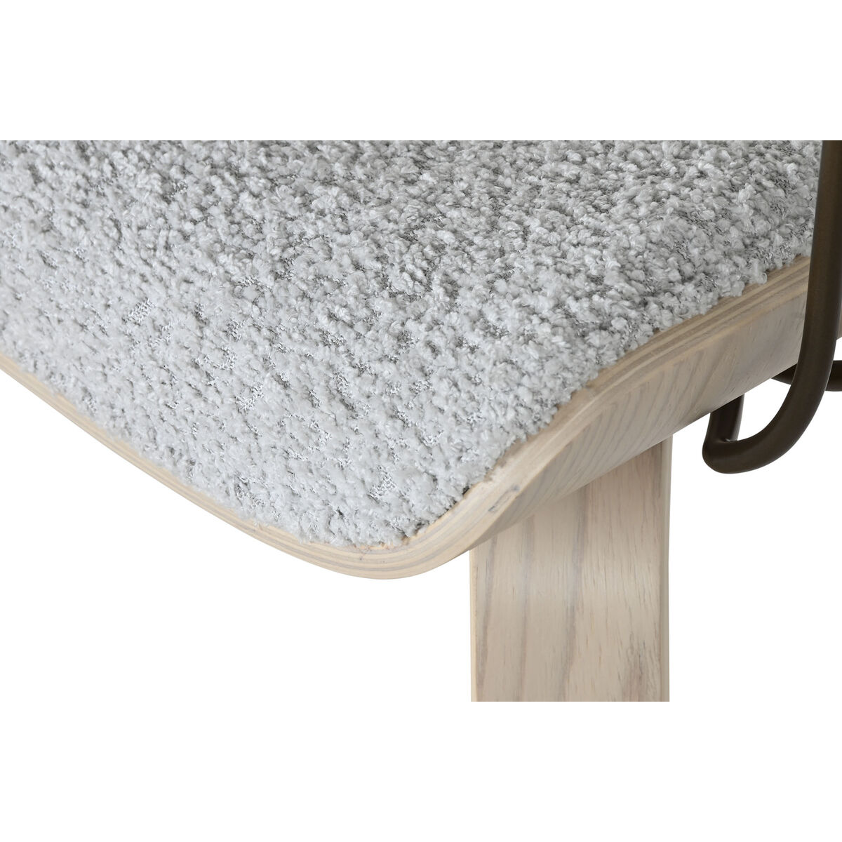 Sedia Da Sala Da Pranzo Home Esprit Grigio Poliestere Legno 51 X 55 X 76,5 cm - Image 6
