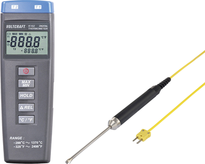 Voltcraft K102 + Tp 207 TemperatuR-Messgerät -200 Bis +1370 °c FühleR-Typ K