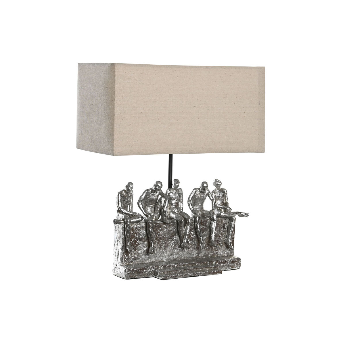 Lampada Da Tavolo Dkd Home Decor 36 X 21,5 X 43 Cm Argentato Beige Metallo Resina 220 V 50 W