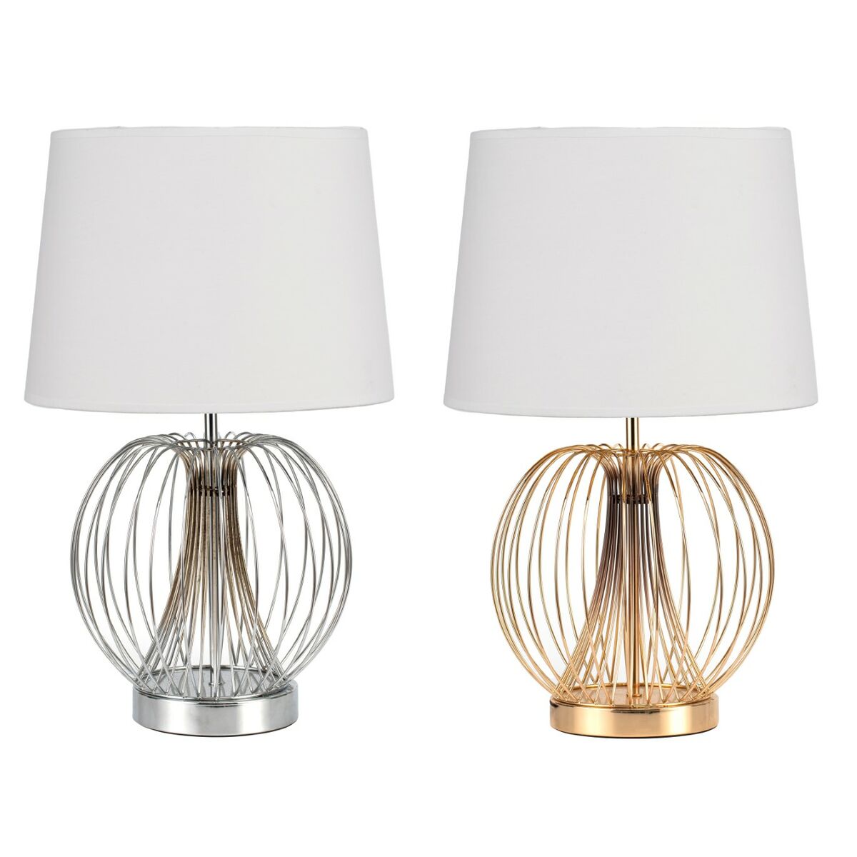 Lampada Da Tavolo Dkd Home Decor 32.5 X 32.5 X 52 Cm Metallo Bianco 220 V 50 W (2 Unità) - Image 3