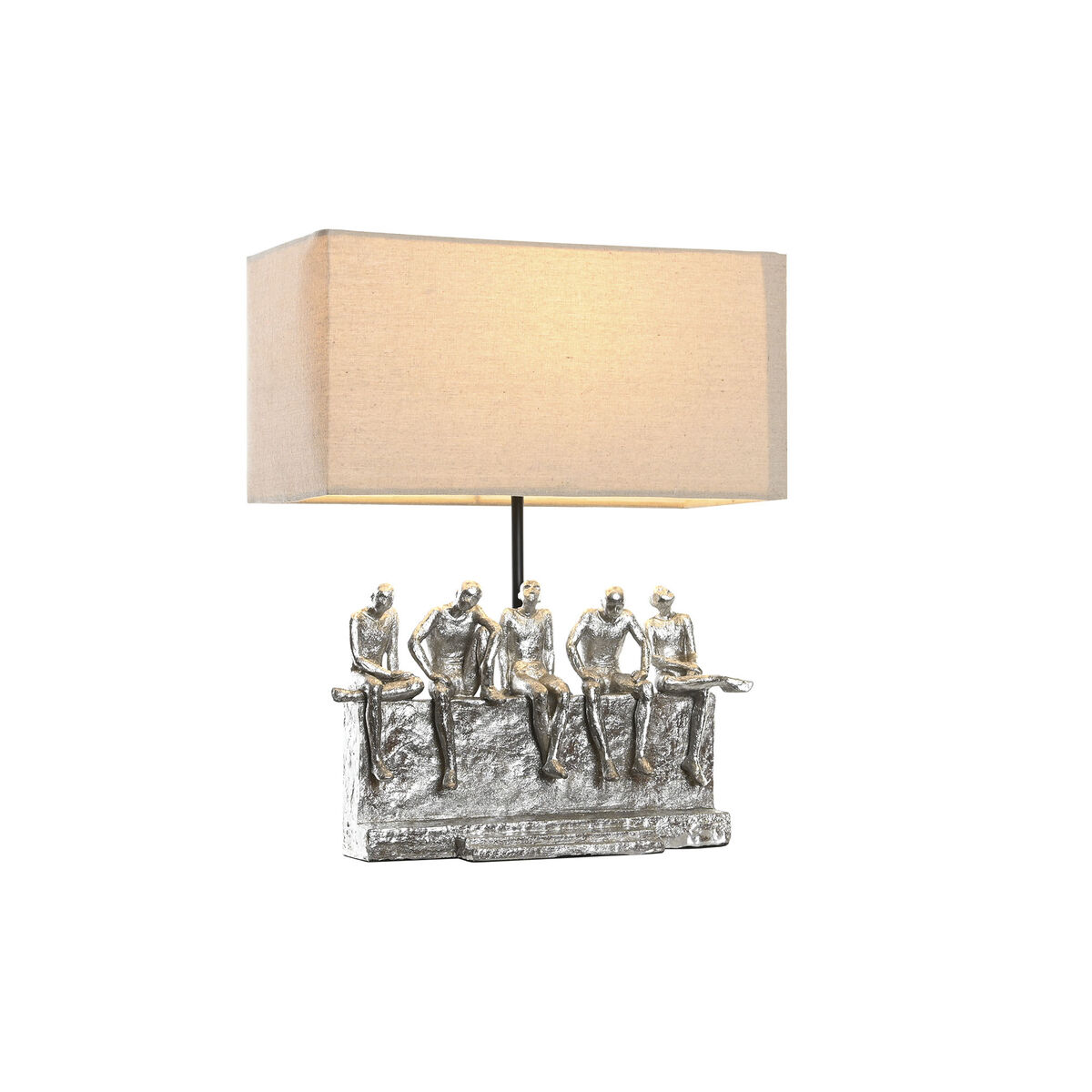 Lampada Da Tavolo Dkd Home Decor 36 X 21,5 X 43 Cm Argentato Beige Metallo Resina 220 V 50 W - Image 5