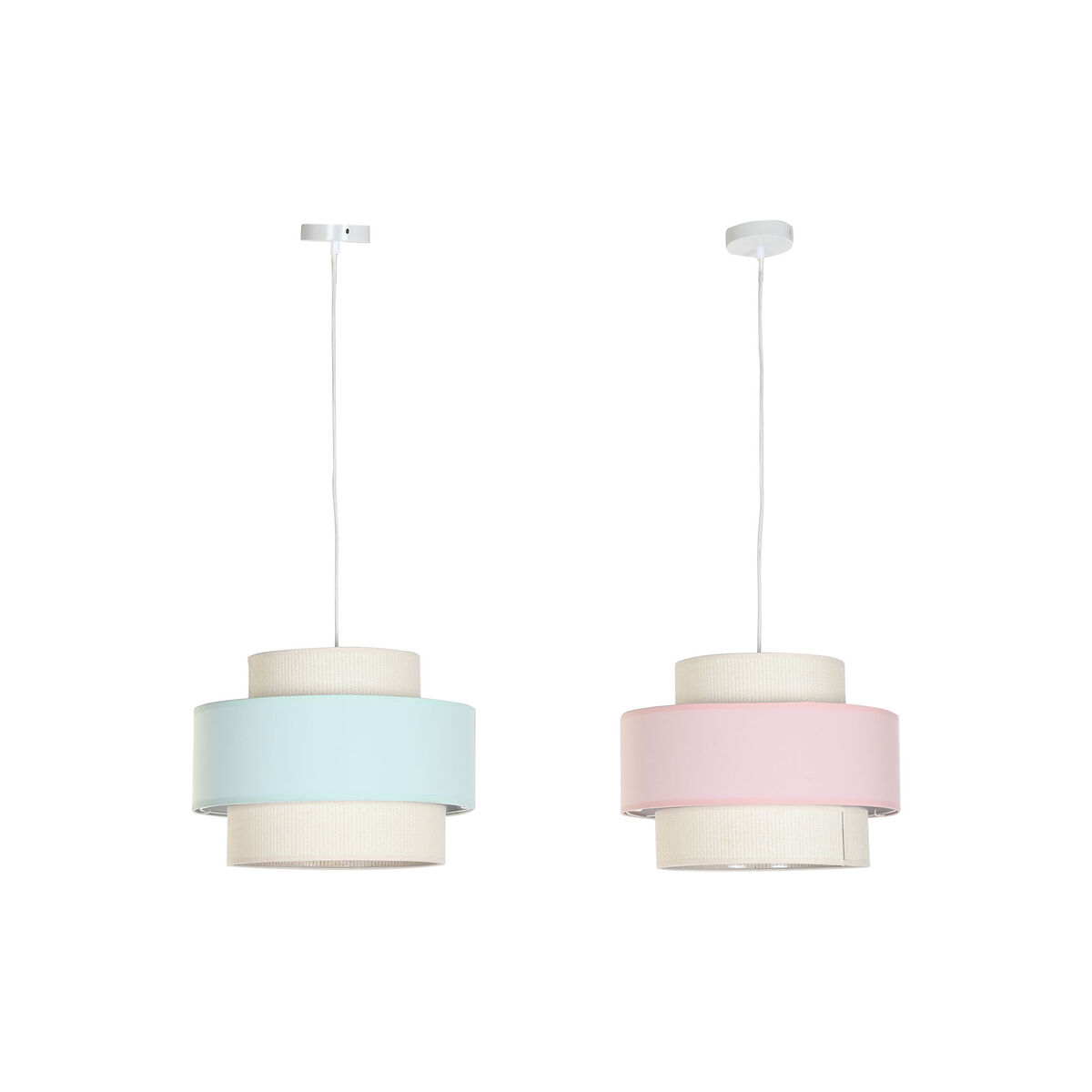 Lampadario Dkd Home Decor 40 X 40 X 30 Cm Verde Rosa Chiaro 50 W (2 Unità)
