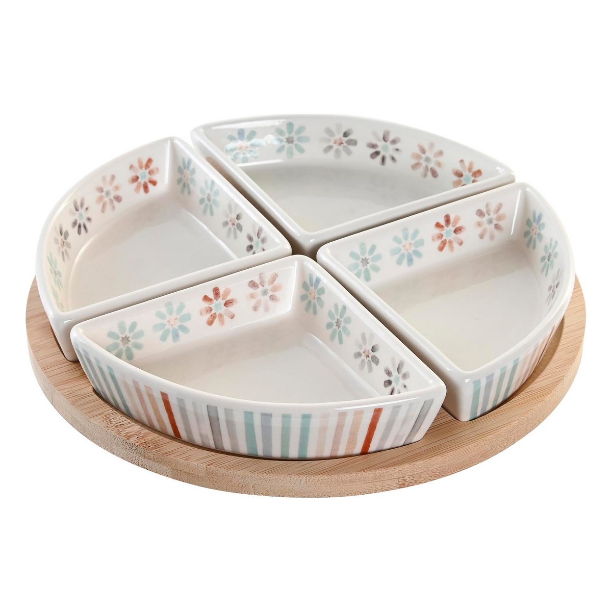 Vassoio Per Aperitivi Dkd Home Decor 21,5 X 21,5 X 1 Cm Multicolore Gres