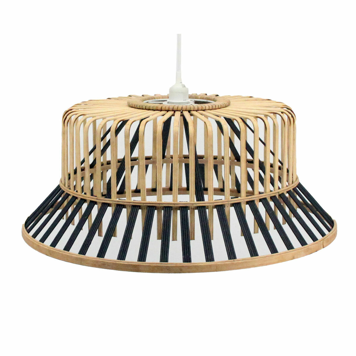 Lampadario Dkd Home Decor Marrone Nero Bambù 50 W 60 X 60 X 30 Cm 60 X 60 X 25 cm