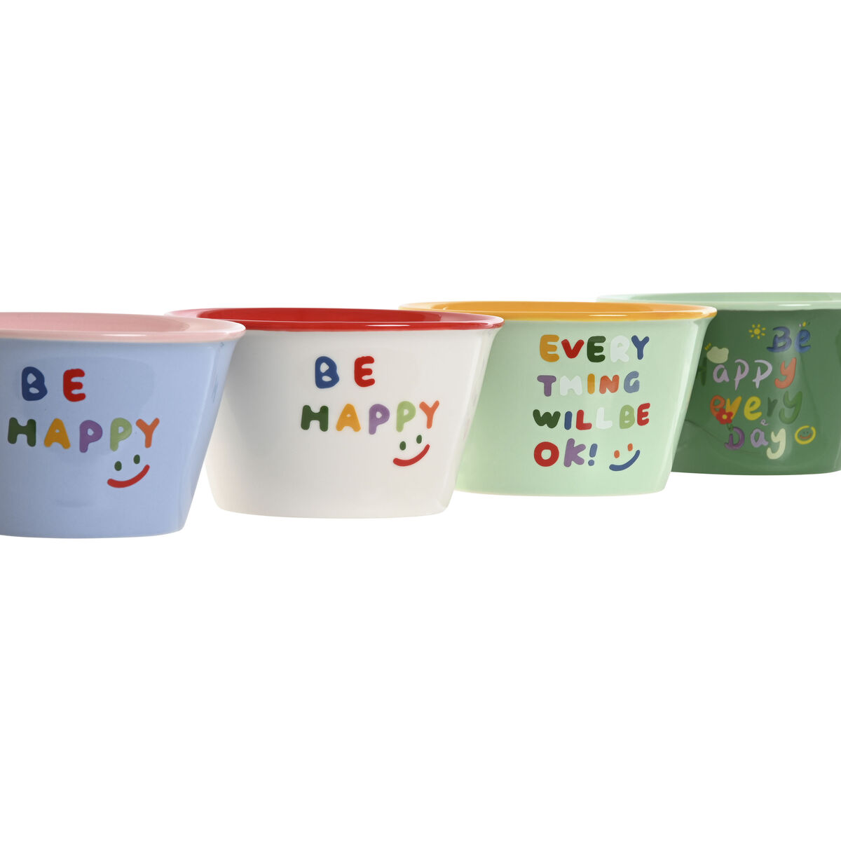 Ciotola Home Esprit Multicolore Shabby Chic 480 Ml 13,2 X 13,2 X 7,5 Cm (4 Unità)