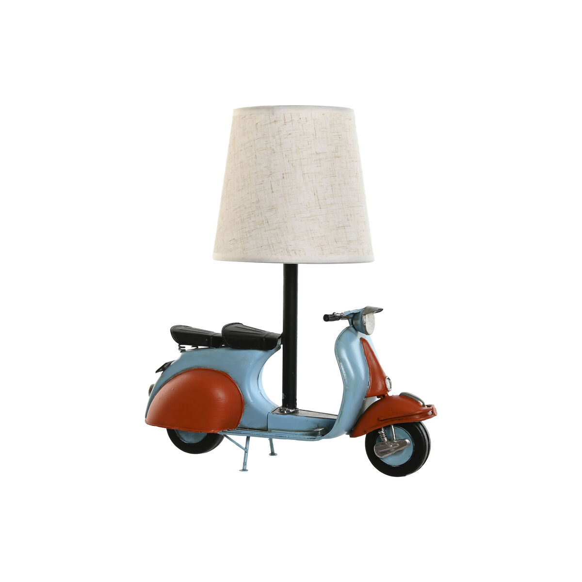 Lampada Da Tavolo Home Esprit Azzurro Arancio Lino Metallo 31 X 15 X 34 cm