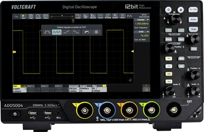 Voltcraft AdO-5004 DigitaL-Oszilloskop 500 Mhz 4-Kanal 2.5 Gsa/s 250 Mpts 12 Bit
