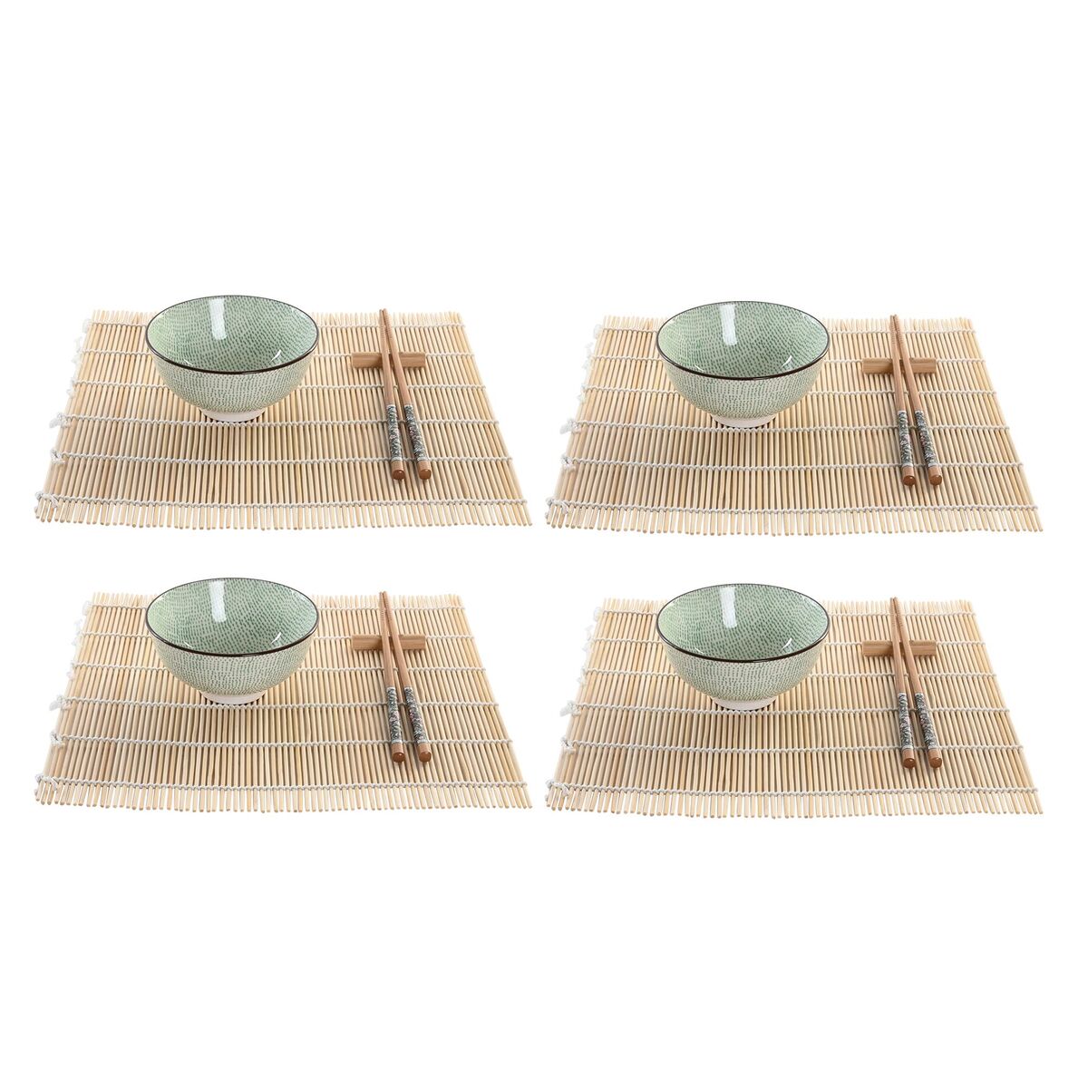 Set Per Sushi Dkd Home Decor 14,5 X 14,5 X 35 Cm Gres Orientale (16 Pezzi)