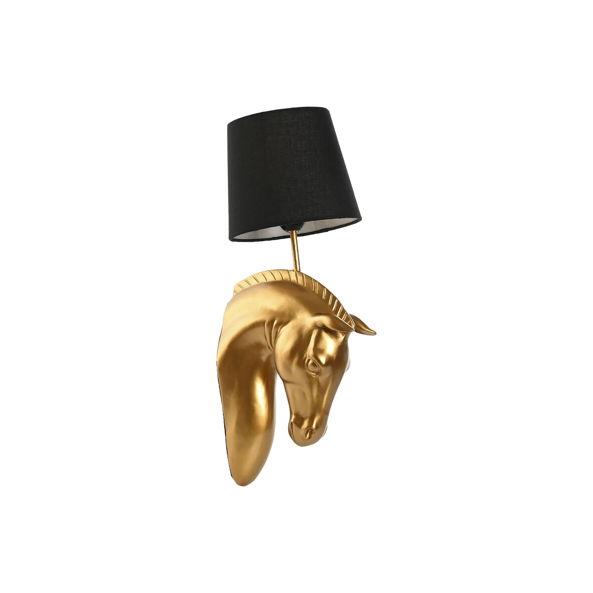 Lampada Da Parete Home Esprit Nero Dorato Cavallo 220 V 18 X 21,5 X 50,5 Cm (2 Unità)