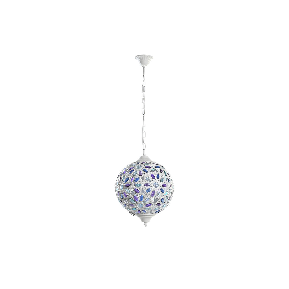 Lampadario Dkd Home Decor 28 X 28 X 44 Cm Metallo Bianco Multicolore 50 W