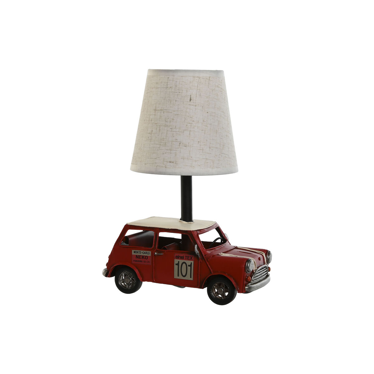 Lampada Da Tavolo Home Esprit Bianco Rosso Lino Metallo 20 X 14 X 27 cm