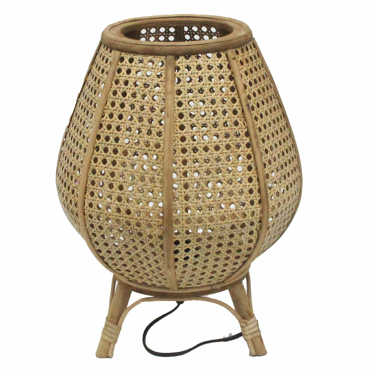 Lampada Da Tavolo Dkd Home Decor Marrone Rattan 50 W (29 X 29 X 40 Cm)